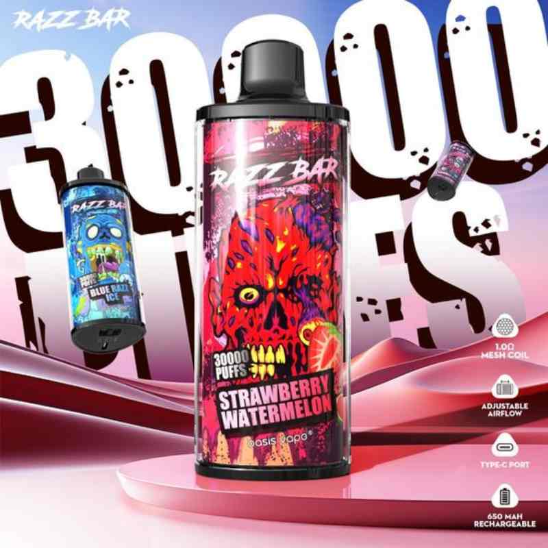Nicotine-Salts-Europe-30000-Puffs-Razz-Bar-EU-Warehouser-Oil-E-Cigarettes-Puff-Original-Factory-Vape-ManufactureRAZZ BAR 30000