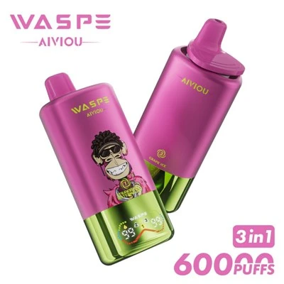 Waspe Aiviou 3 hauv 1 60000 puffs