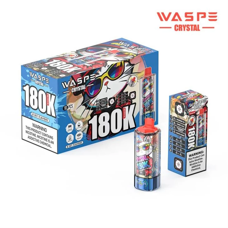 Waspe Crystal 8 hauv 1 180000 Puffs
